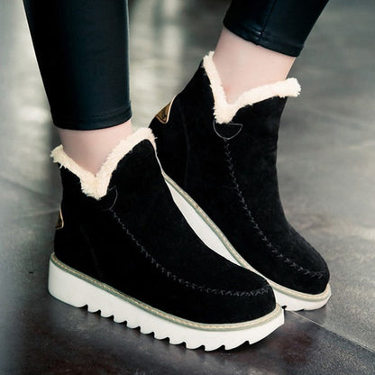 Damen Stiefel Mokassin Weich Schlicht Mit Innenfutter