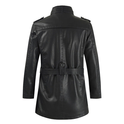 Lederjacke Herren Modern Strapazierfähig Hoher Kragen