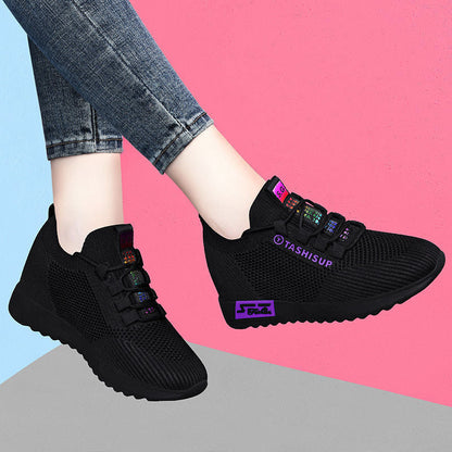 Damen Sneaker Hochschnitt Wedge Komfortschuhe atmungsaktiv