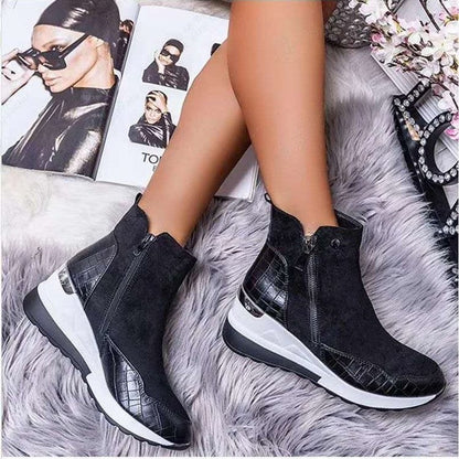 Damen Stiefeletten Elegante Reißverschluss Schuhe Frauen