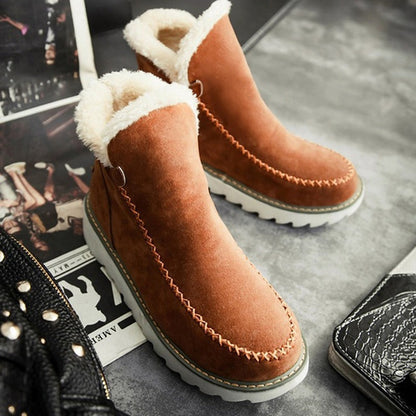 Damen Stiefel Mokassin Weich Schlicht Mit Innenfutter