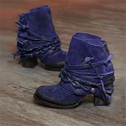 Damen Stiefeletten Geflochtene Akzente Modern