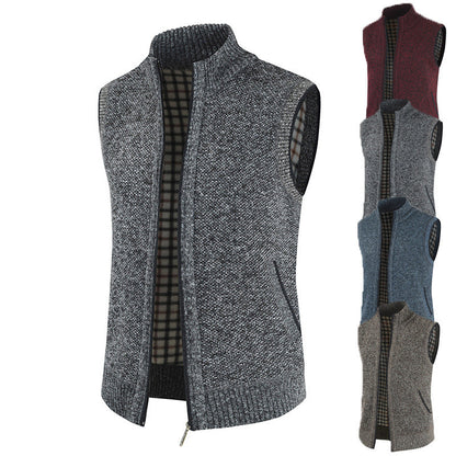 Herren Strickweste Stehkragen Reißverschluss Modern - BerlinGlamour
