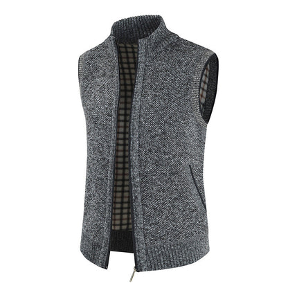 Herren Strickweste Stehkragen Reißverschluss Modern