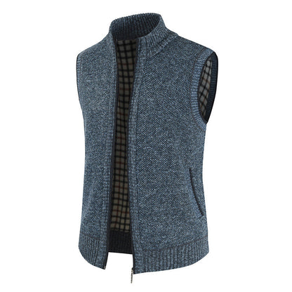 Herren Strickweste Stehkragen Reißverschluss Modern