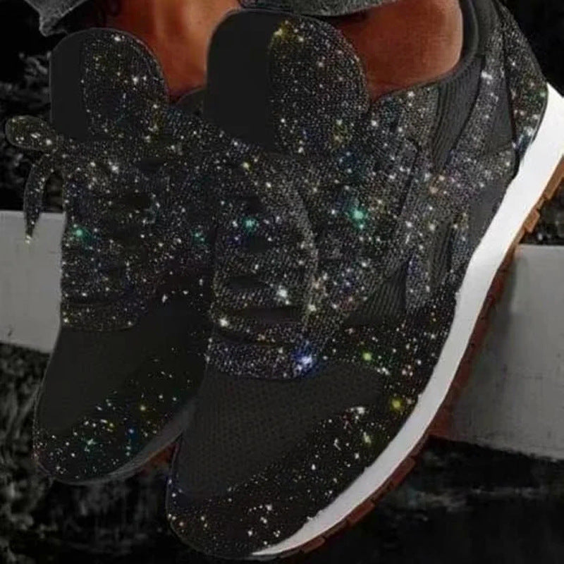 Damen Sneaker Glitzer Schuhe Modisch