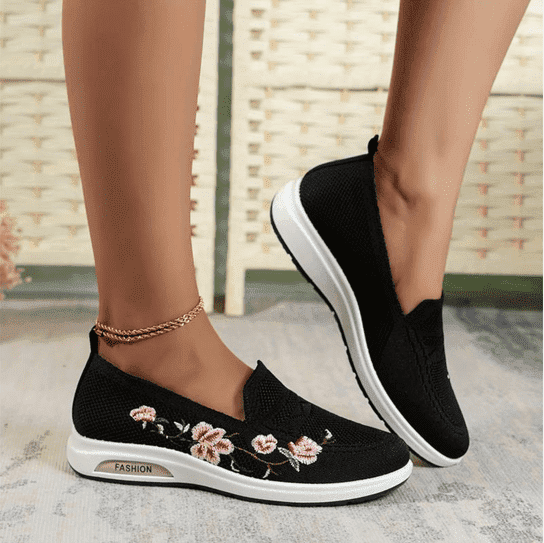 Damen Orthopädie Schuhe Bequem Blumenmuster