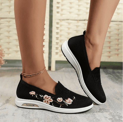 Damen Orthopädie Schuhe Bequem Blumenmuster