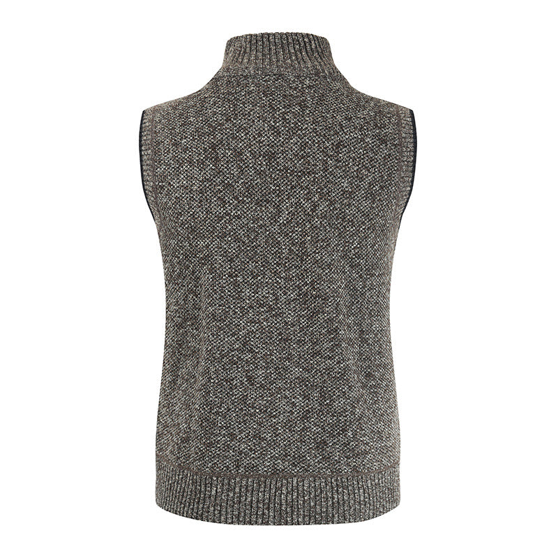Herren Strickweste Stehkragen Reißverschluss Modern