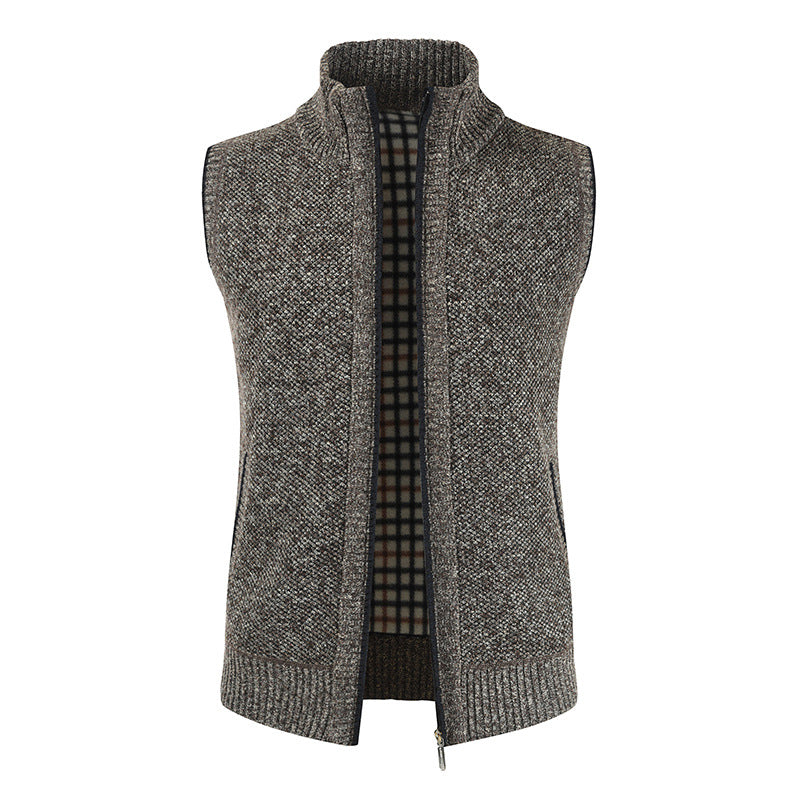 Herren Strickweste Stehkragen Reißverschluss Modern