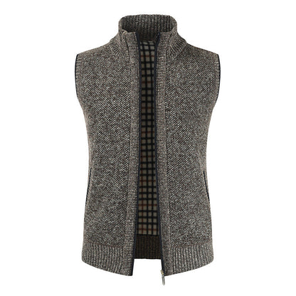 Herren Strickweste Stehkragen Reißverschluss Modern