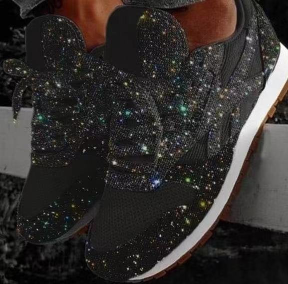 Damen Sneaker Glitzer Schuhe Modisch