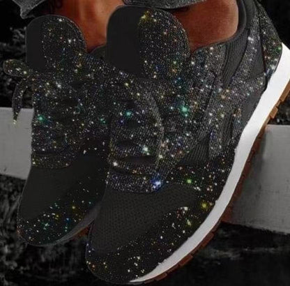Damen Sneaker Glitzer Schuhe Modisch