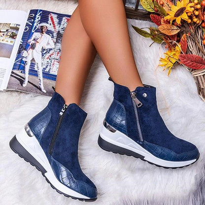 Damen Stiefeletten Elegante Reißverschluss Schuhe Frauen