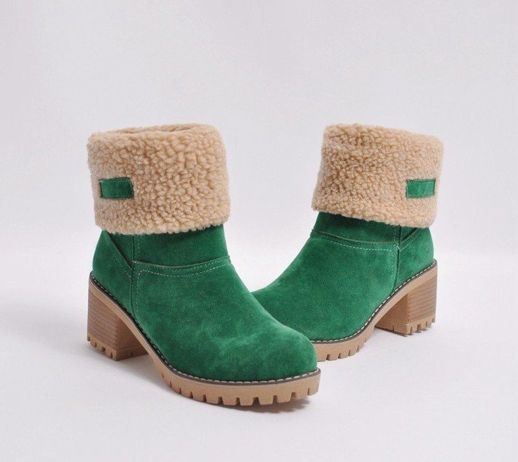 Damen Stiefeletten Warm Komfortabel Kunstfell Winter