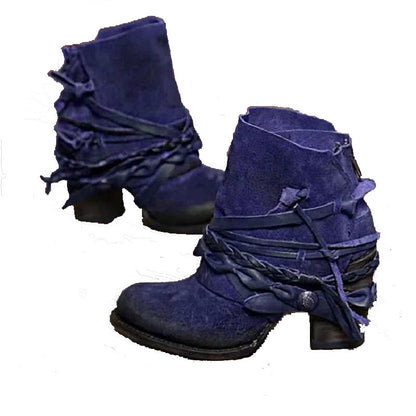 Damen Stiefeletten Geflochtene Akzente Modern