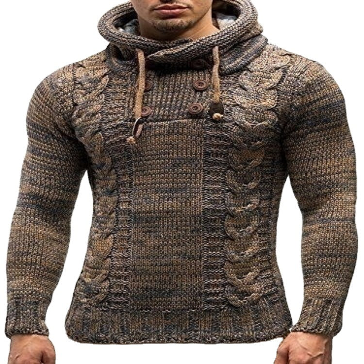 Herren Strickpullover Zopfmuster Kragen Hochgeschlossen Modern