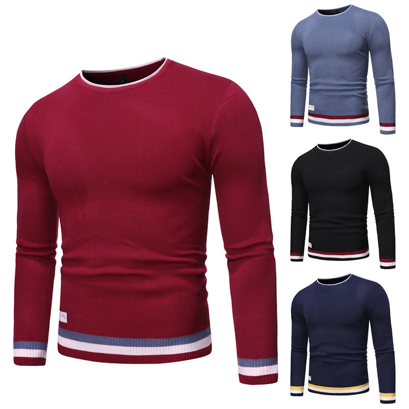 Herren Pullover Feinstrick Marineblau Modern