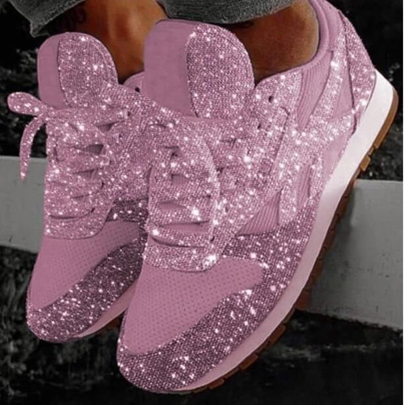 Damen Sneaker Glitzer Schuhe Modisch