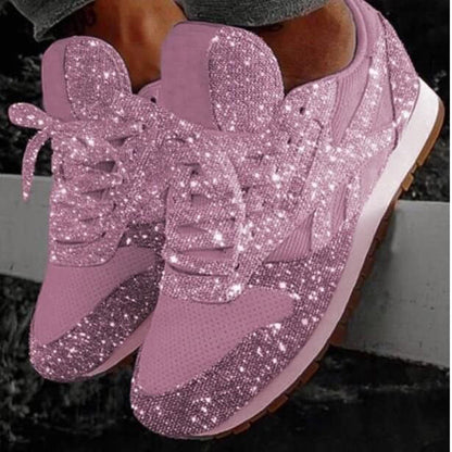 Damen Sneaker Glitzer Schuhe Modisch
