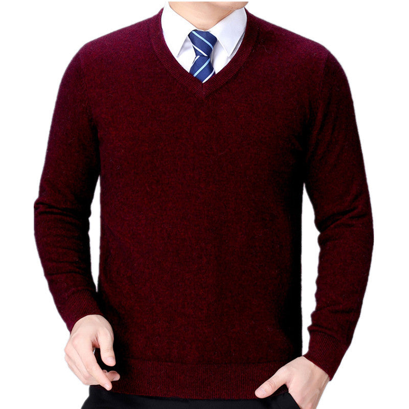 Herren Strickpullover V-Ausschnitt Weich Baumwolle