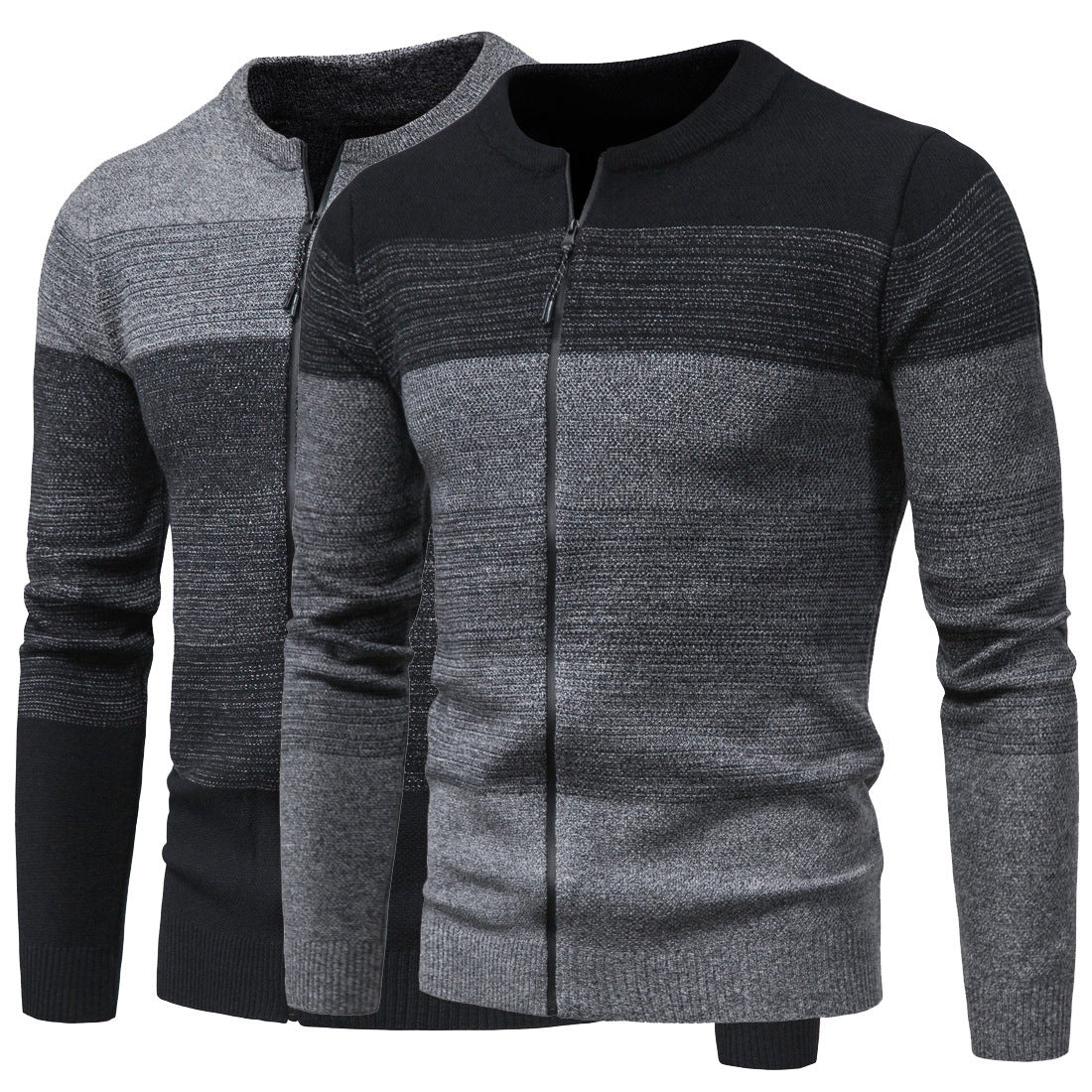 Herren Strickjacke Modern mit Reißverschluss Farbverlauf - BerlinGlamour