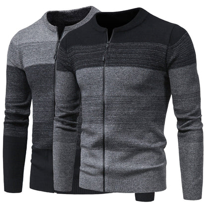 Herren Strickjacke Modern mit Reißverschluss Farbverlauf - BerlinGlamour