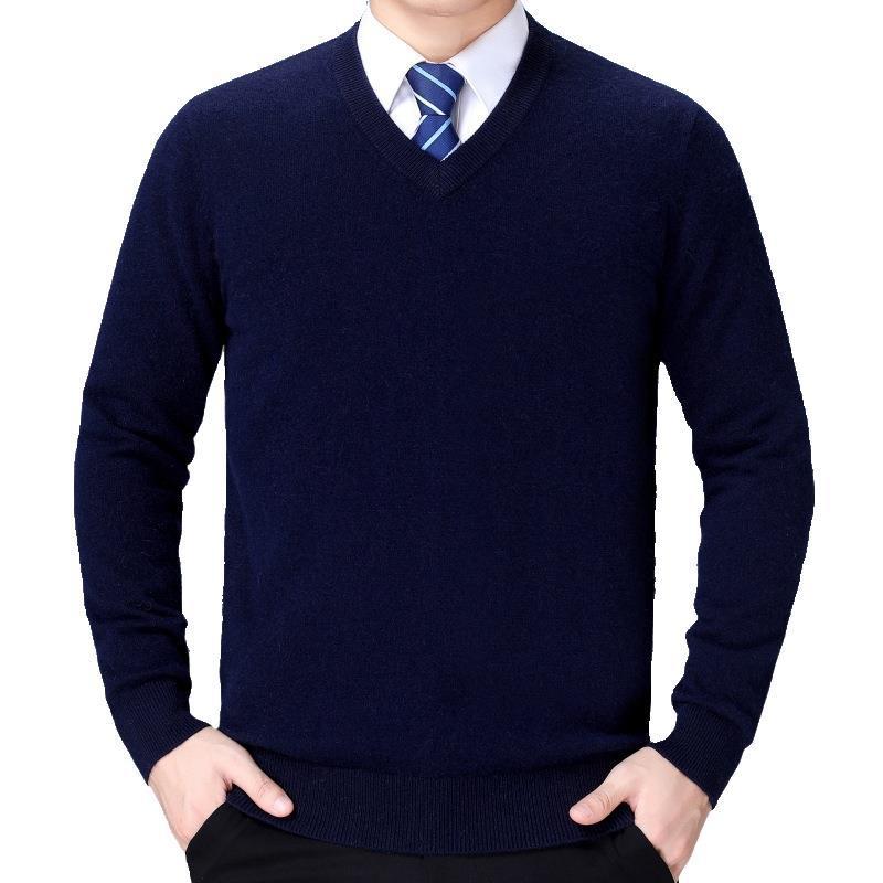 Herren Strickpullover V-Ausschnitt Weich Baumwolle - BerlinGlamour