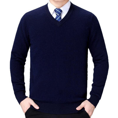Herren Strickpullover V-Ausschnitt Weich Baumwolle - BerlinGlamour