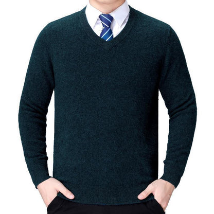 Herren Strickpullover V-Ausschnitt Weich Baumwolle