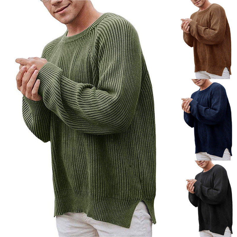 Herren Strickpullover Bequem Lässig Rippenmuster - BerlinGlamour