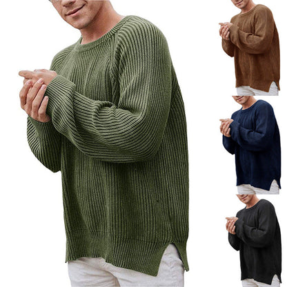 Herren Strickpullover Bequem Lässig Rippenmuster - BerlinGlamour