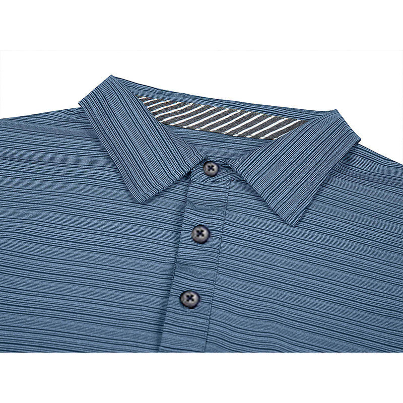Herren Polo-Shirt Langarm Streifenmuster Elegant
