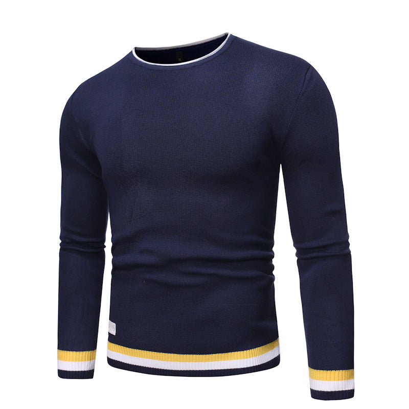 Herren Pullover Feinstrick Marineblau Modern