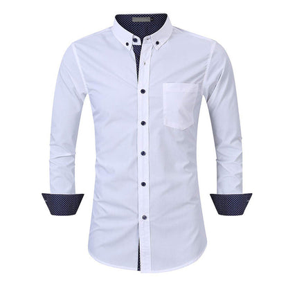 Herren Langarmhemd Modern Stylisch Slim Fit Kontrast - BerlinGlamour