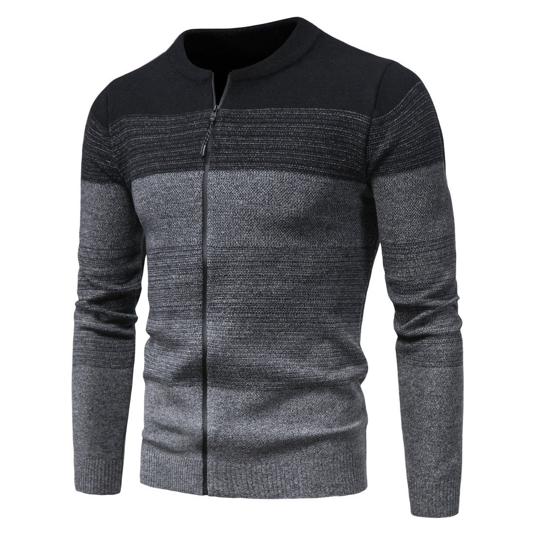 Herren Strickjacke Modern mit Reißverschluss Farbverlauf