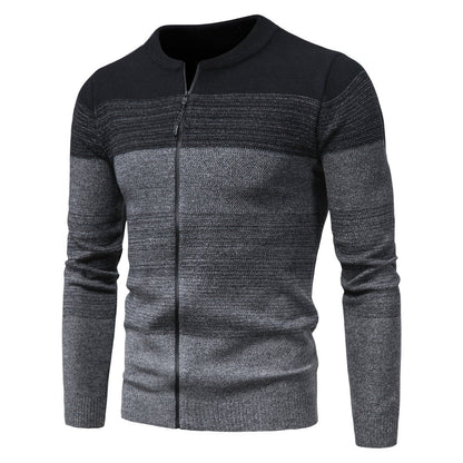 Herren Strickjacke Modern mit Reißverschluss Farbverlauf