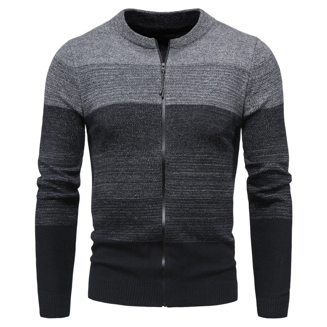 Herren Strickjacke Modern mit Reißverschluss Farbverlauf