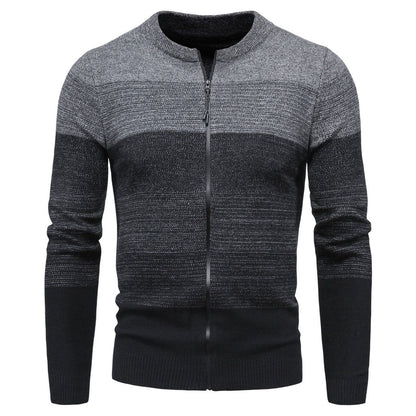 Herren Strickjacke Modern mit Reißverschluss Farbverlauf
