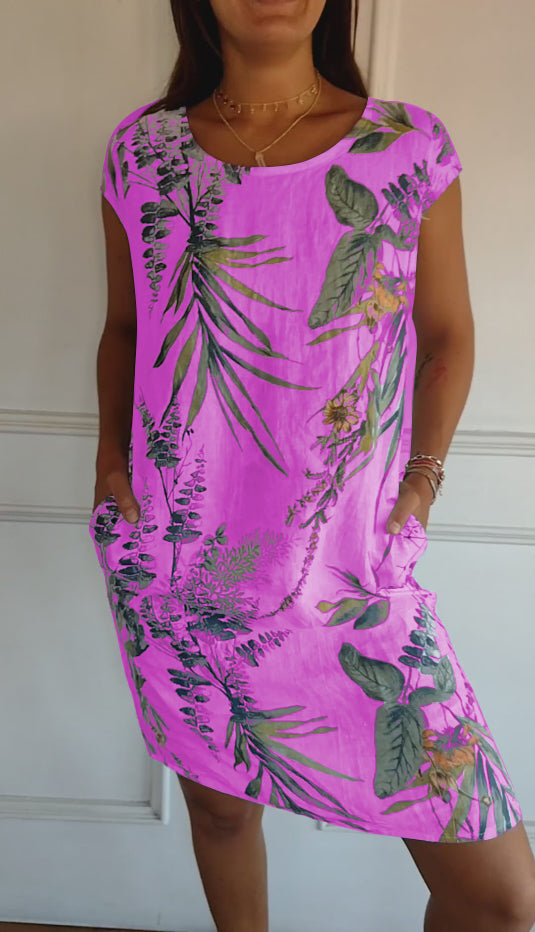Sommerkleid Damen Leicht Blumenmuster Sommerkleid