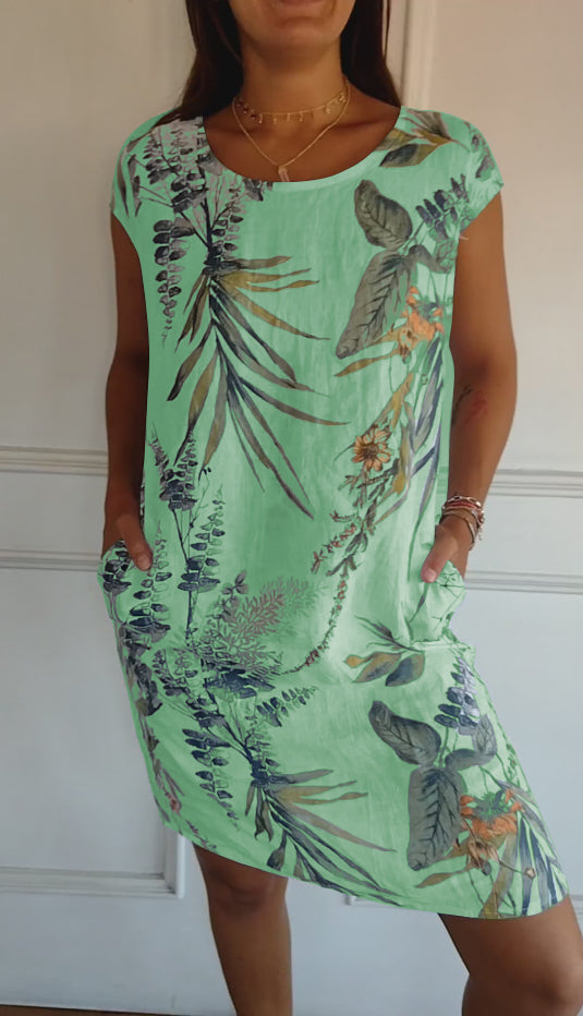 Sommerkleid Damen Leicht Blumenmuster Sommerkleid