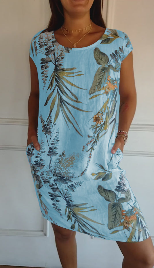 Sommerkleid Damen Leicht Blumenmuster Sommerkleid