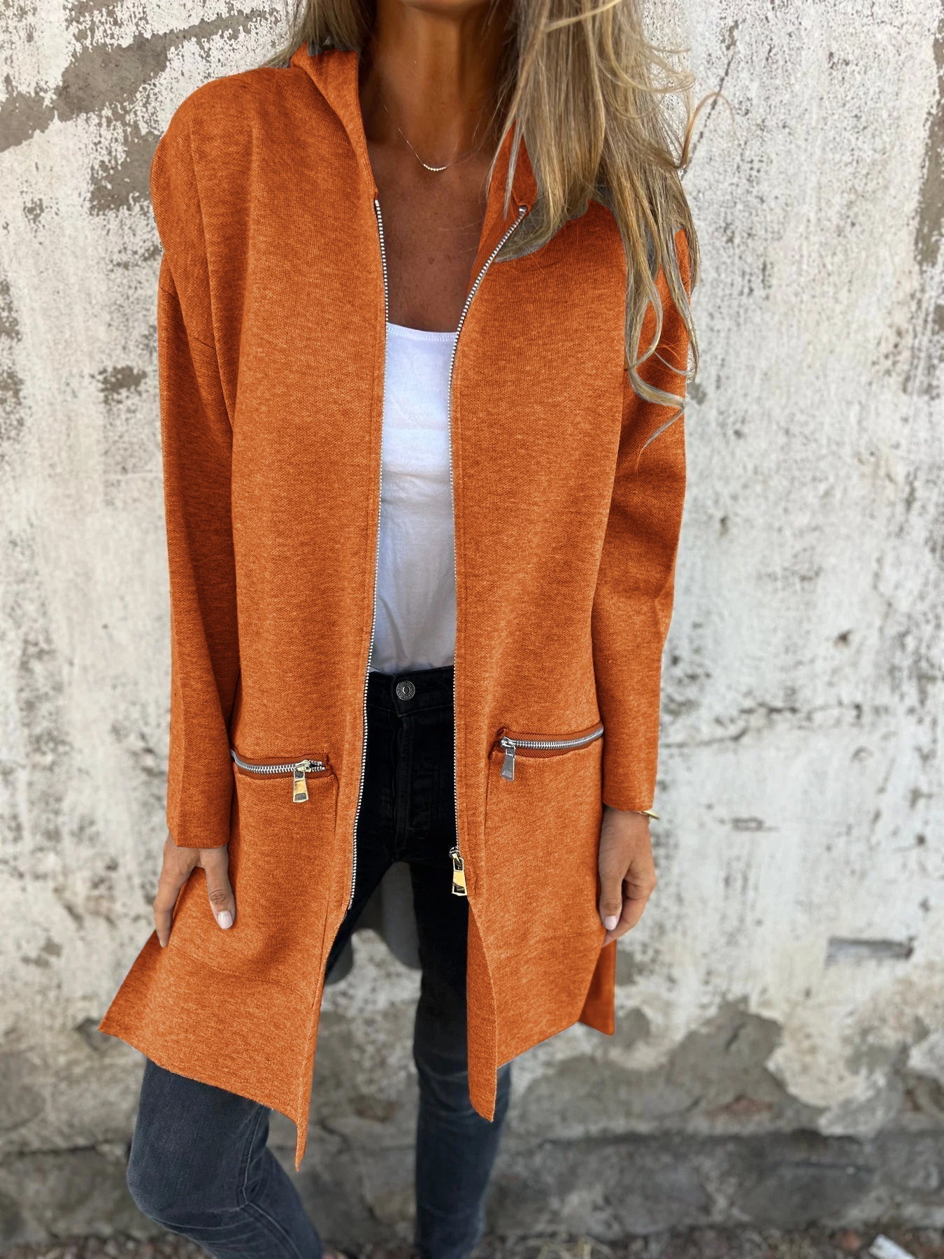 Damen Langarmjacke Lässig Reißverschluss Modern