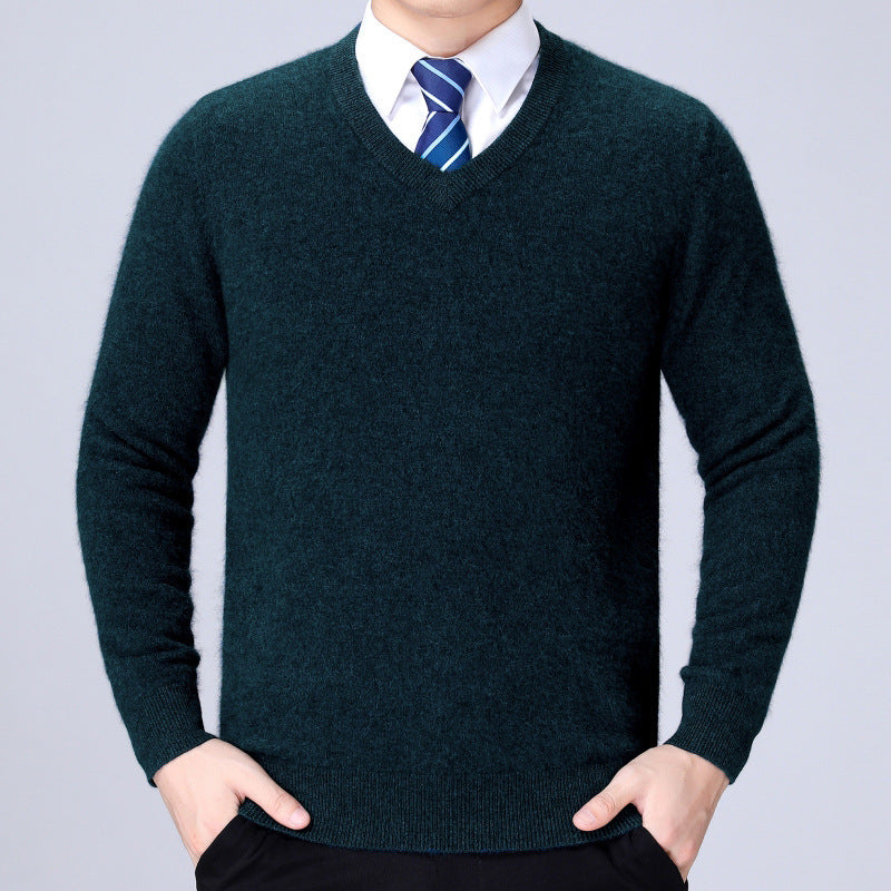Herren Strickpullover V-Ausschnitt Weich Baumwolle