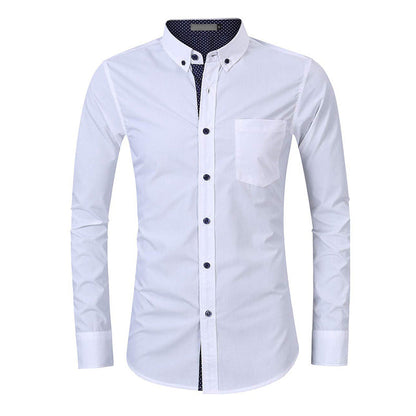 Herren Langarmhemd Elegant mit Kontrastmanschetten Modern - BerlinGlamour