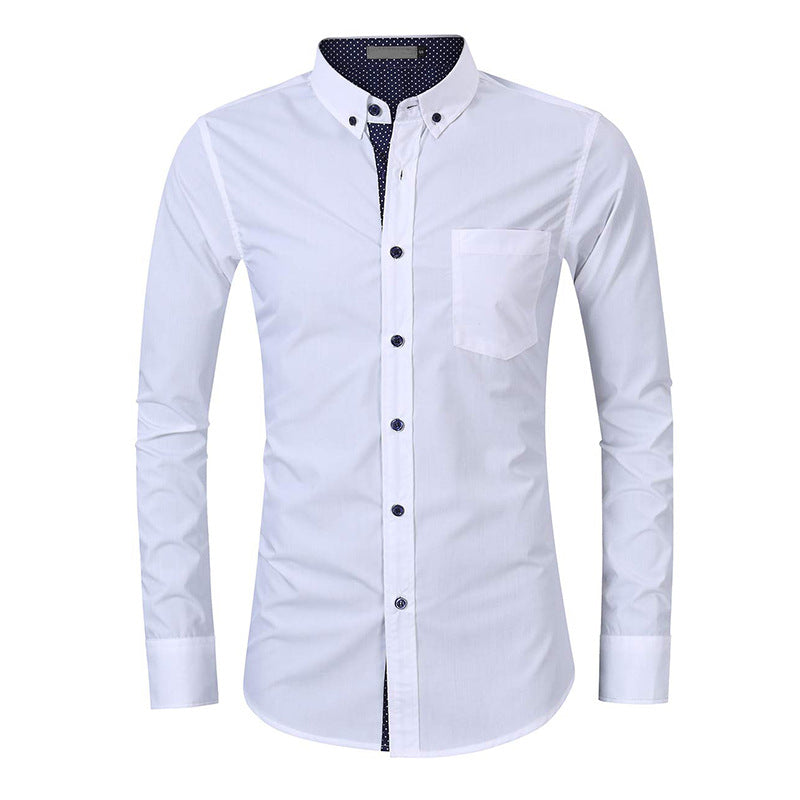 Herren Slim Fit Hemd mit Kontrast Ärmeln Modern - BerlinGlamour