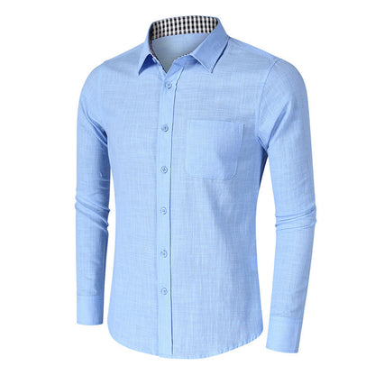 Herren Langarmhemd Kariert Elegantes Design