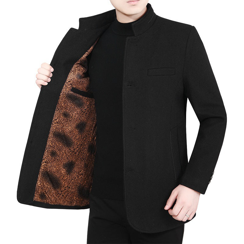 Herren Winterjacke Gedämmte Outdoorjacke Schwarz