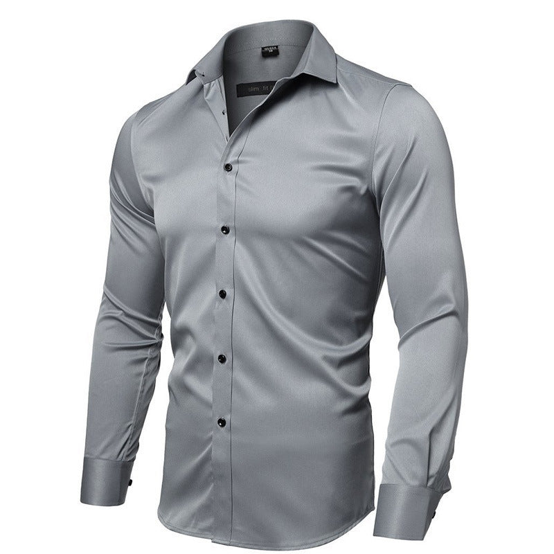 Herren Langarmhemd Elegant Atmungsaktiv Casual