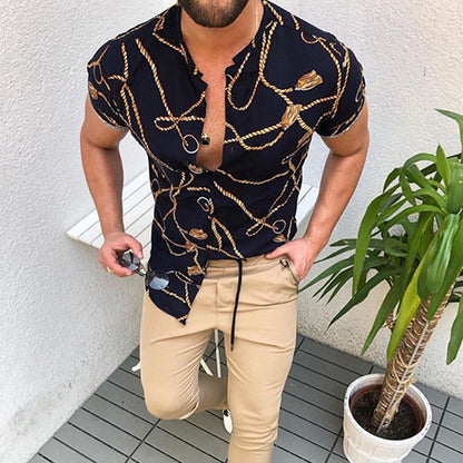 Herren Freizeitshirt Kurzarm mit maritimem Druck Berlin Style